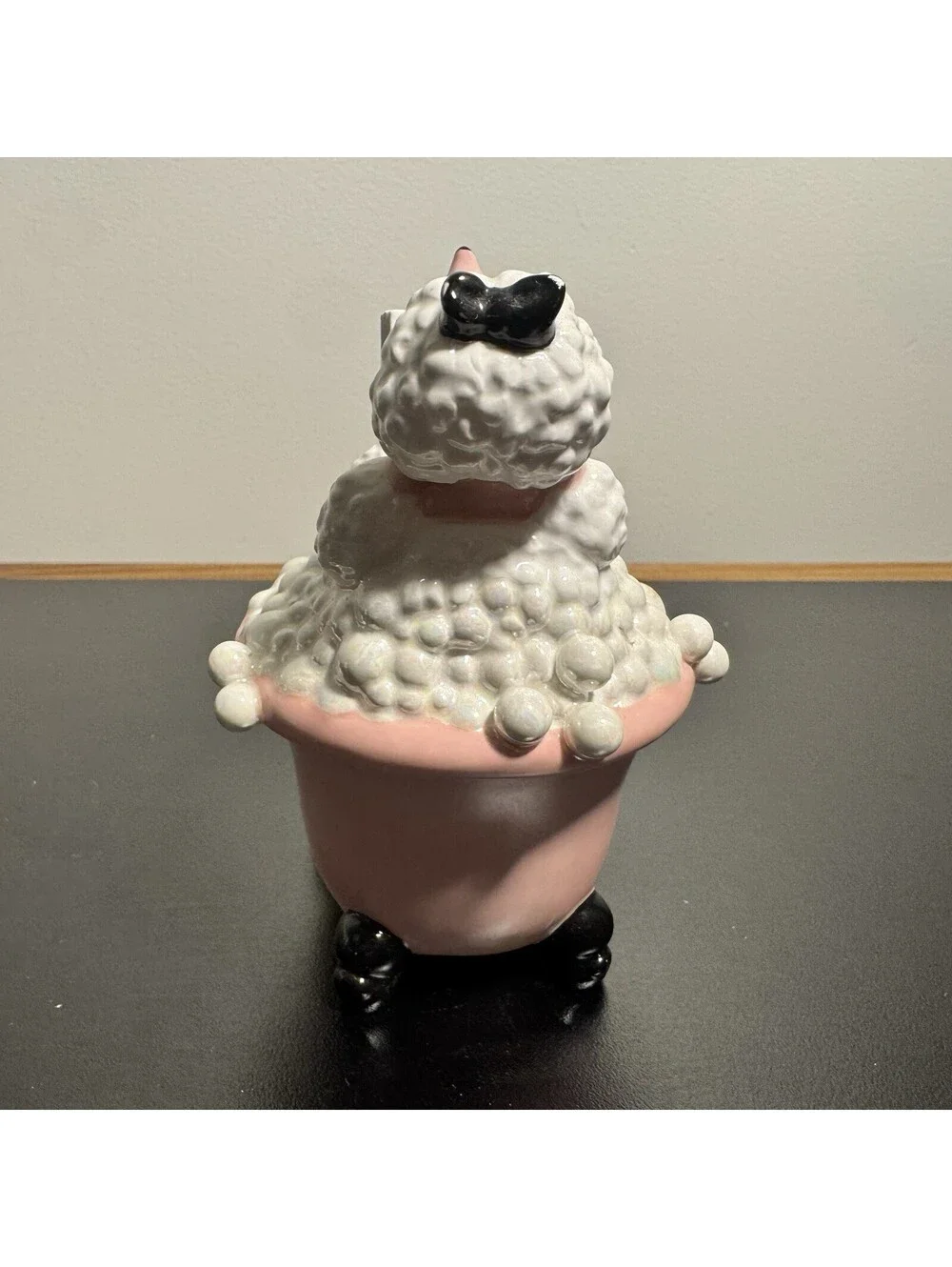 Department 56 Pink Poodle Bathtub Candle RARE Trinket Bubbles